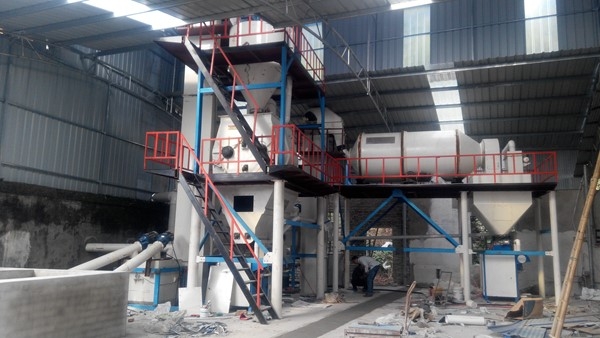 滾筒式無機(jī)?；⒅楸厣皾{生產(chǎn)線